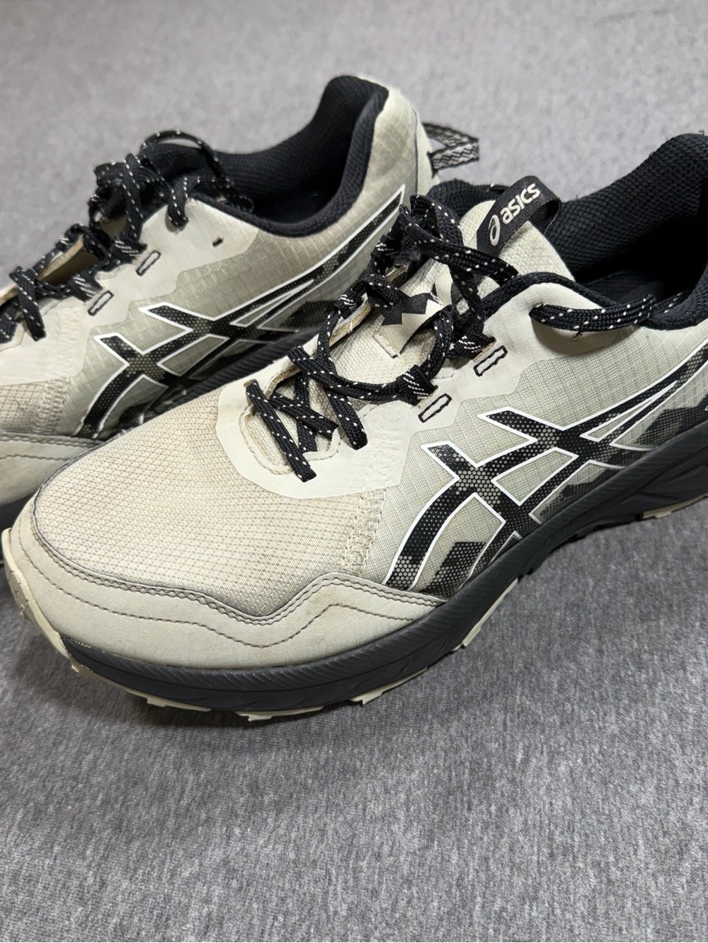 Asics Gel Venture 10 Trail Running Shoes Mens Sz 9.5 White Sage Black 1011B967